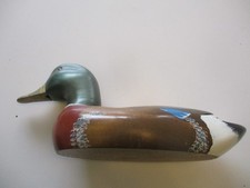 Vintage Carved Wooden Mallard Decoy Duck -Colourfully hand painted 14" /35cm Lg