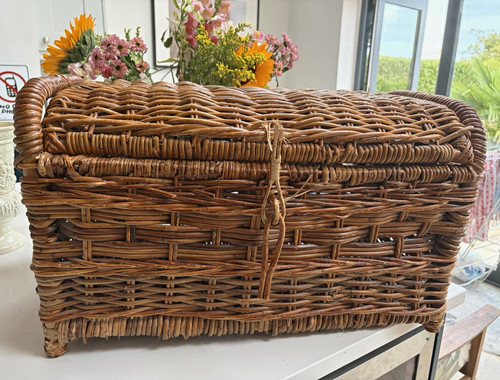 Vintage wicker hamper - wicker, storage