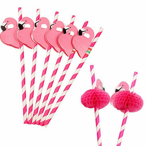 Flamingo straw tropical - straw, 3d