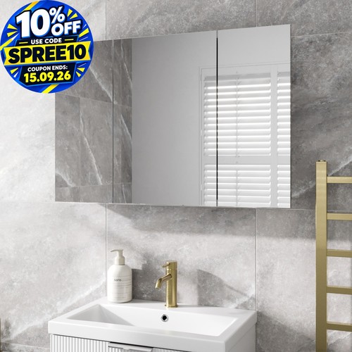 Triple door bathroom mirror - bathroom,