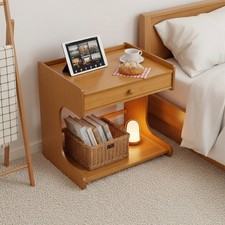Bedside Table with Drawer Bedroom Storage Nightstand Home Furniture Cabinet
