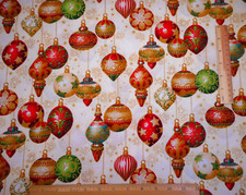Robert Kaufman Fabric By Yard Holiday Flourish Ornament Cream Christmas Cotton 2