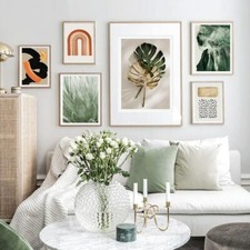 Green-Gold Leaves Abstract