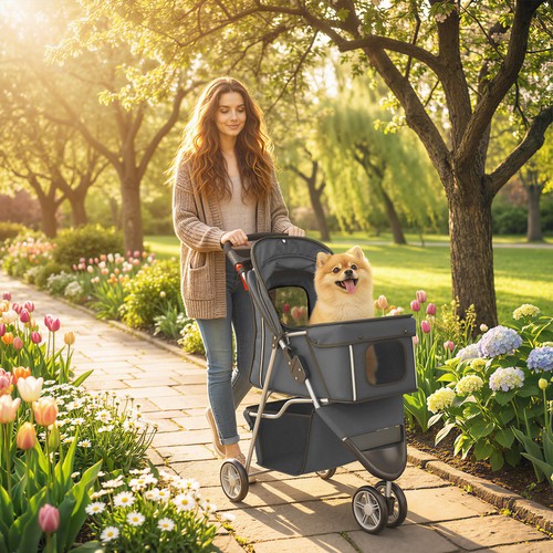 Pawhut pet stroller - pet,