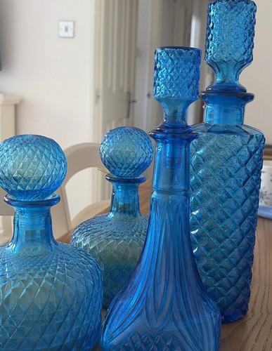 Mid century blue glass - 4, mid-century