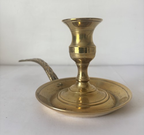 Brass candlestick chamberstick - brass,