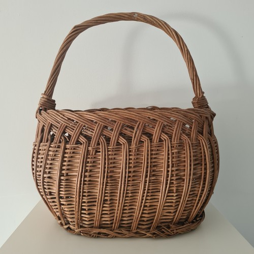 Vintage wicker oval shopping - vintage,