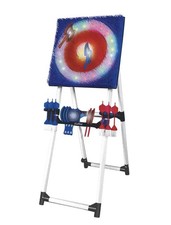 EastPoint Light-Up Axe Throw Set with Steel Frame, 8 Axes & 6 Darts – 5ft