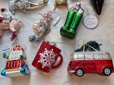 Giant Bundle Of Paperchase, Sass & Belle etc Novelty Glass Christmas Decorations