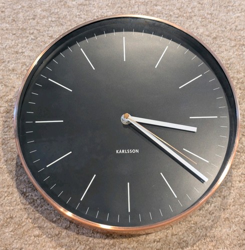 Karlsson black copper clock - karlsson,