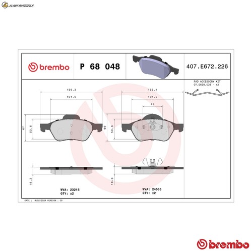 Brake pad set disc - , p
