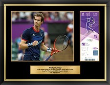 London 2012 Olympics Collectors Edition Ticket & Premium Framed Tennis Photos