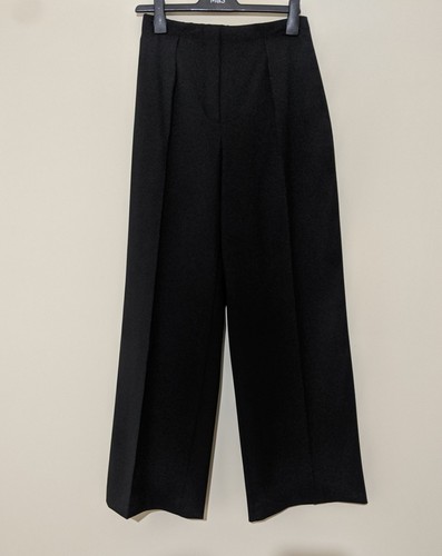 Zara black wide leg trousers - black,