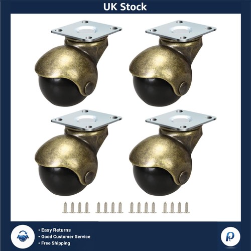 Antique brass ball - brass, caster