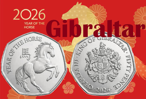 Gibraltar coin 50p pence 2026