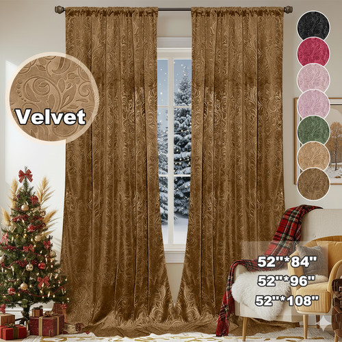 Luxury crushed velvet curtains - crushed,