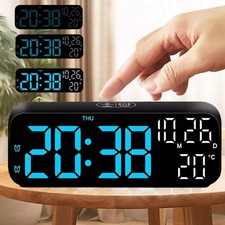 Small Digital Clock LED Display Desk Table Temperature Time Alarm Home Decor New