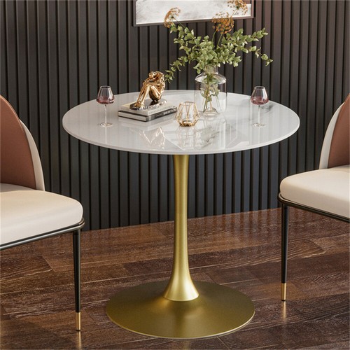 Marble round dining table - round,