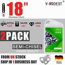 2PACK 18" Chainsaw Chain Fits Husqvarna 350 440 445E 450E 45CM 0.325" .050" 72DL