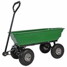 Garden Tipping Dump Cart 75L Wheelbarrow 250 kg Trolley Utility Truck Trailer