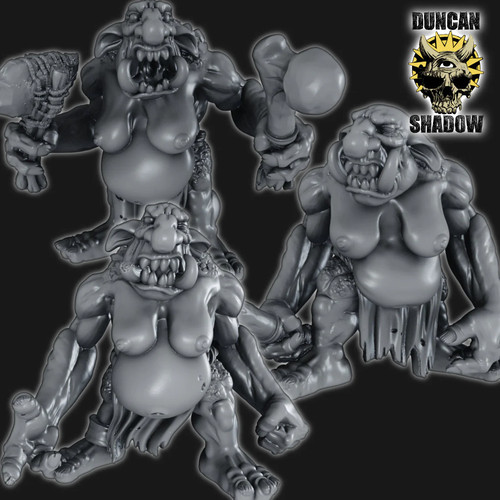 Female stone trolls resin - stone,