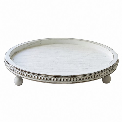 Round wooden decorative tray - round,