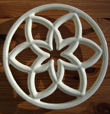 Vintage White Enamelled Round