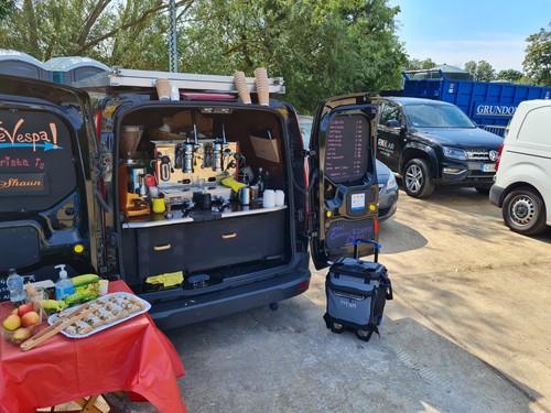 Solar powered coffee - coffee, van