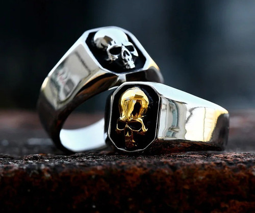 Large skull signet jewellery - signet,