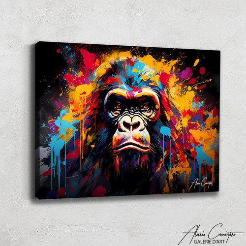 Pop art canvas - framed, monkey