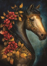 Floral Horse Rice Paper A3 –