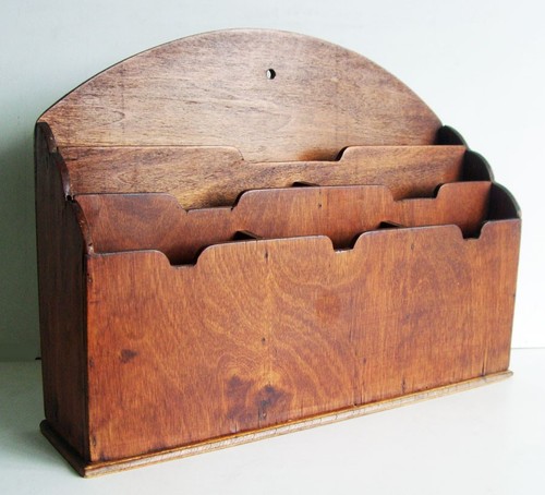 Vintage wooden desk organizer - desk,