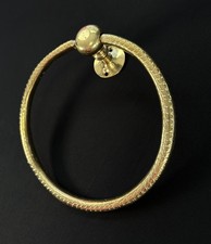 Solid Unlacquered Brass Towel Ring 8” Wall Mounted Hand Towel Holder Heavy vtg