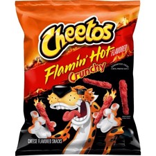 2x New Cheetos Flamin Hot Crunchy LARGE 8oz/226g Bags Snack Party Food USA
