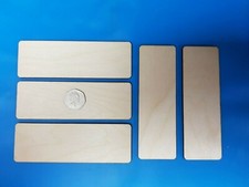 5x RECTANGLE Craft Blank Shape 15 x 5cm BIRCH PLY Wood Plaque Sign Pyrography