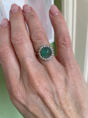 Emerald and diamond - diamond, cluster