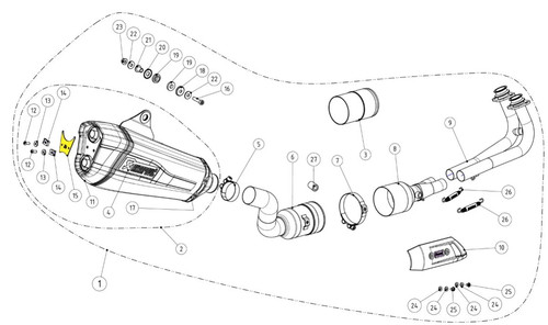 Akrapovic muffler bracket - muffler,