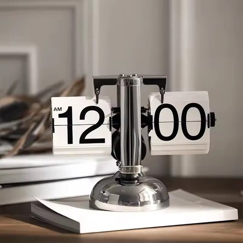 Vintage flip down desk clock - vintage,