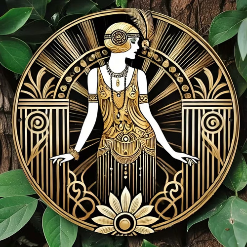 1920 art deco flapper - art, lady