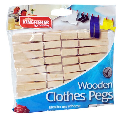 Wooden clothes pegs - wooden,
