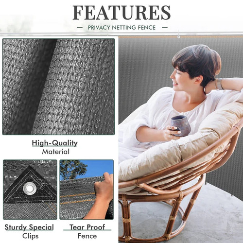 Anthracite fabric fence - anthracite,