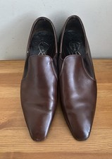 Vintage Men’s Shoes  Loake Super Victor Chisel Toe Slip-on UK 9 Brown Leather