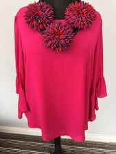 Striking Pink Ruffle Top Size