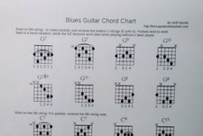Blues Guitar Chord Chart ~ Laminated ~ FREE Shipping