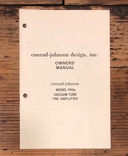 Conrad Johnson PV2a Tube Preamplifier Owners / User Manual *Original*