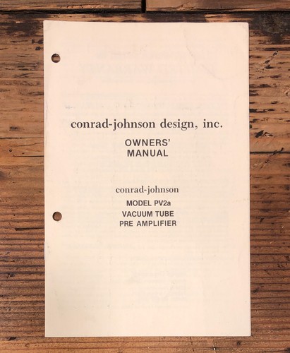 Conrad johnson pv2a - pv2a, tube