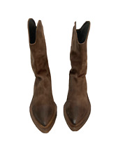 Marsell Women's Boots Coneros Cowboy Size 40 US 10 Western Brown Suede NWOB