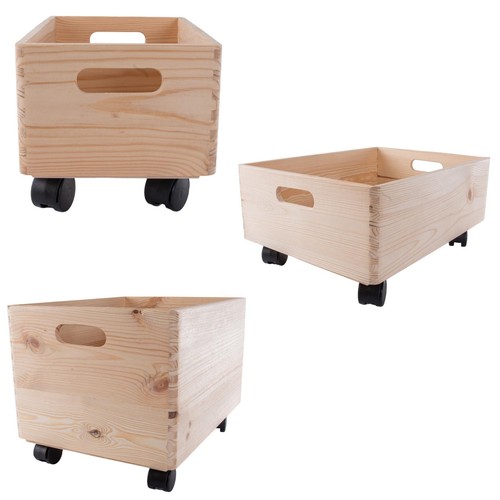 Wooden crates with wheels - wooden,