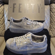 Puma x Fenty Rihanna Creeper Velvet Glacier Grey, Size UK 6.5 With Box & Dustbag