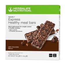 Herbalife Formula 1 Express Healthy Meal Bars Dark Chocolate 7 bars per box -NEW